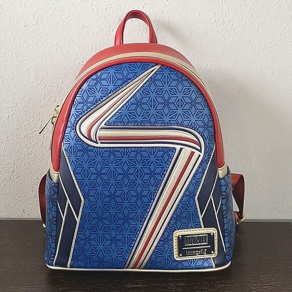 Disney Ms Marvel Loungefly Backpack Blue Red NWT main image 5